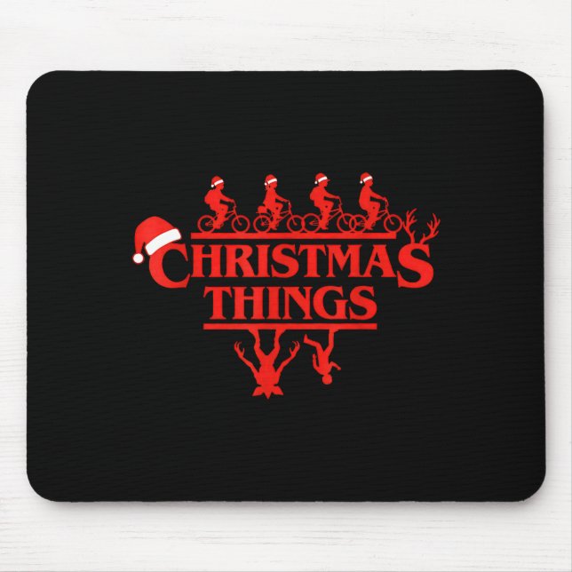 Christmas Things Red Lettering Bike Squad Holiday  Mouse Pad (Front)