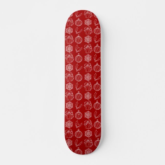 Christmas Things - Snowflake, Holly, Present, and  Skateboard (Front)