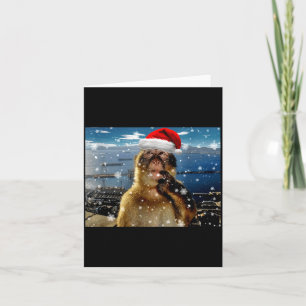 Christmas Thinking Monkey Meme Brainrot Xmas Gift  Card