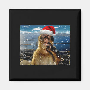 Christmas Thinking Monkey Meme Brainrot Xmas Gift Magnet