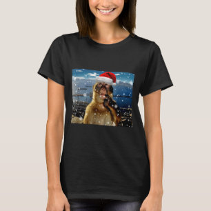 Christmas Thinking Monkey Meme Brainrot Xmas Gift T-Shirt