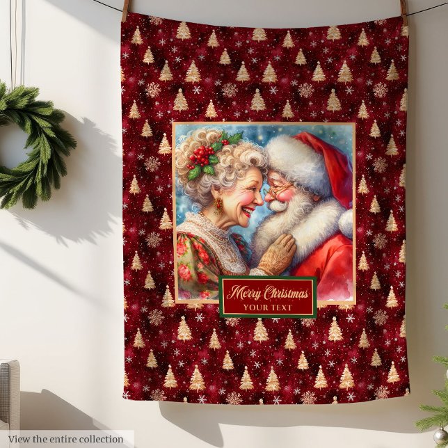 Christmas Throw Blanket Cosy Gift Mr & Mrs Claus (Christmas Throw Blanket Cozy Gift Mr & Mrs Claus)