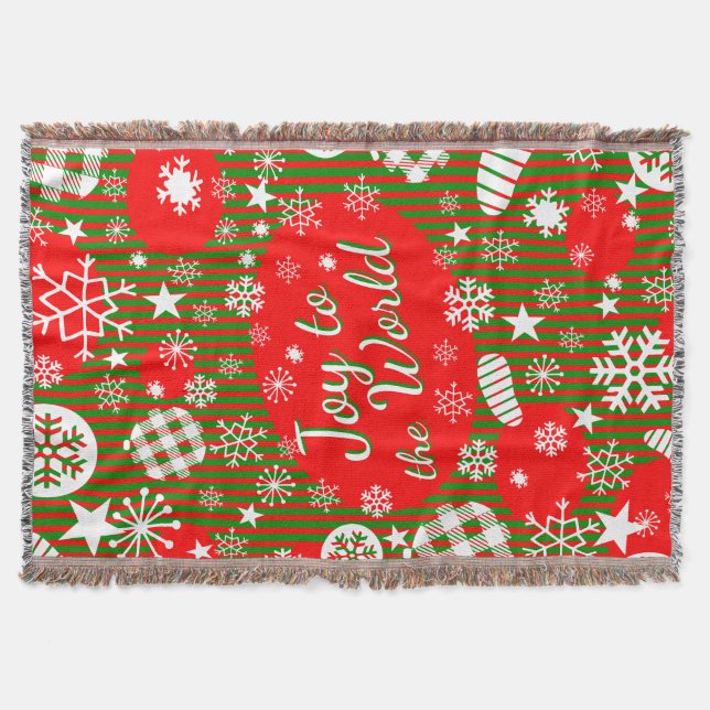 Christmas Throw Blanket – Joy to the World  (Front)