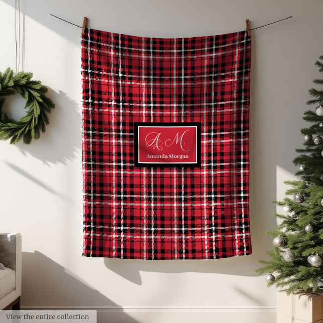 Christmas Throw Blanket Red Black Tartan Style (Christmas Throw Blanket Red Black Tartan Style)
