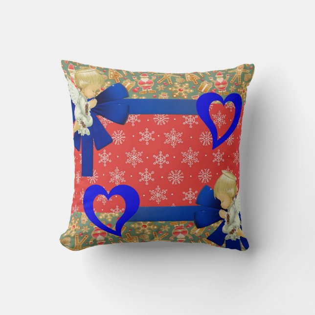 Christmas Throw Pillow, Angel Cushion (Front)