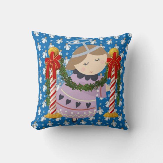 Christmas Throw Pillow, Angel Cushion (Front)
