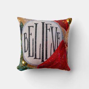 Christmas Throw Pillow/Believe Cushion
