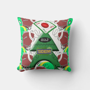 Christmas Throw Pillow, Football  Cushion