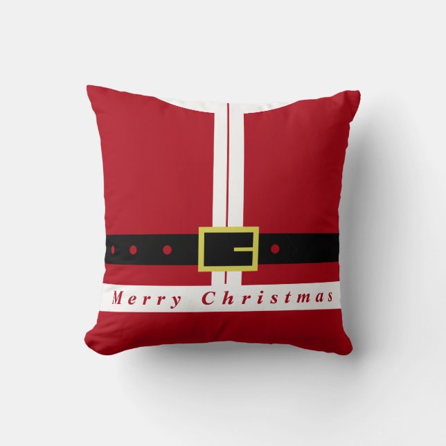 Christmas Throw Pillow Funny Santa Design (Front)