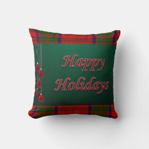 Christmas Throw Pillow, Happy Holidays Cushion