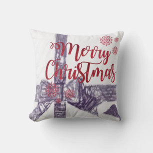 Christmas Throw Pillow, Merry Christmas Cushion