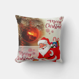 Christmas Throw Pillow, Merry Christmas Cushion