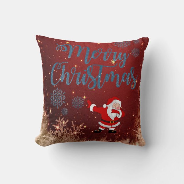 Christmas Throw Pillow, Merry Christmas Cushion (Front)