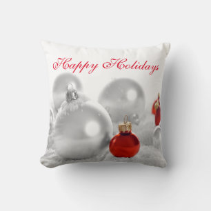 Christmas Throw Pillow/Ornaments and Snow Cushion