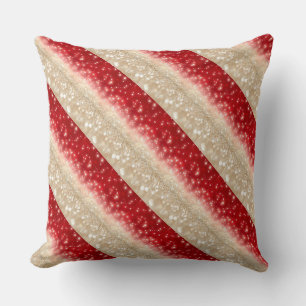 Christmas Throw Pillow/Red and Gold Glitter Cushion