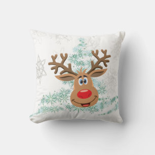 Christmas Throw Pillow, Reindeer Cushion