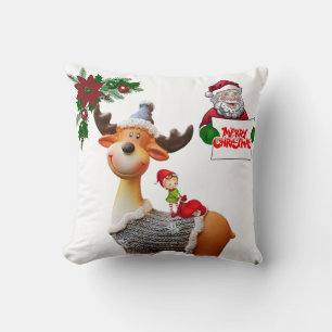 Christmas Throw Pillow Santa