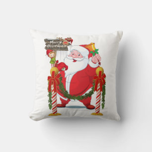 Christmas Throw Pillow, Santa Elf Cushion