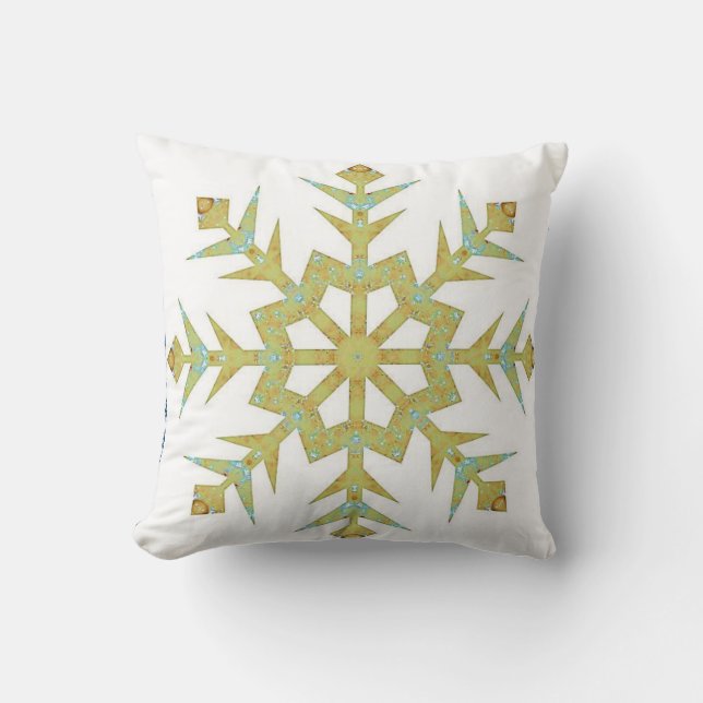 Christmas Throw Pillow Snowflake (Front)