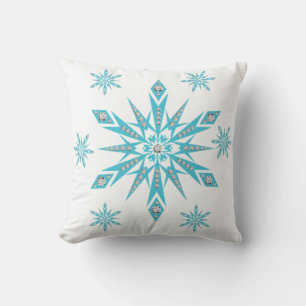Christmas Throw Pillow Snowflake