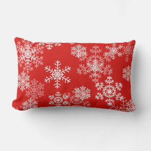 Christmas Throw Pillow-Snowflakes Lumbar Cushion