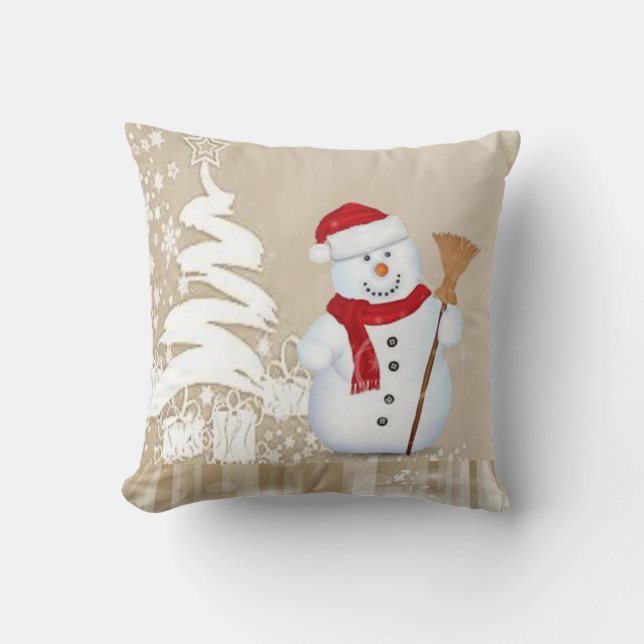 Christmas Throw Pillow Snowman (Front)