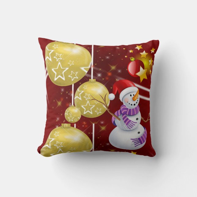 Christmas Throw Pillow Snowman (Front)