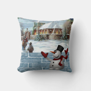 Christmas Throw Pillow Snowman