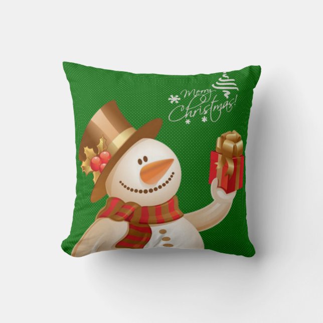 Christmas Throw Pillow Snowman (Front)
