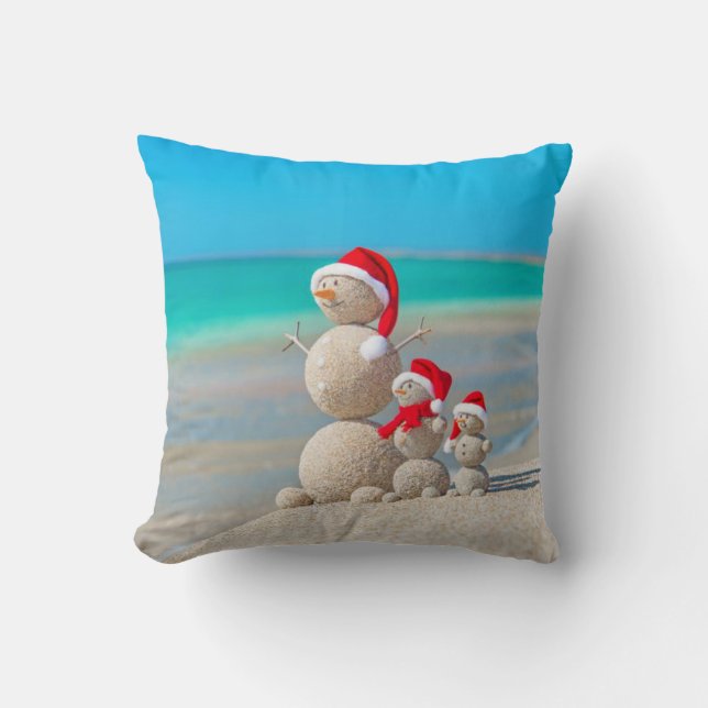 Christmas Throw Pillow Snowman (Front)