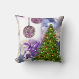Christmas Throw Pillow Snowman