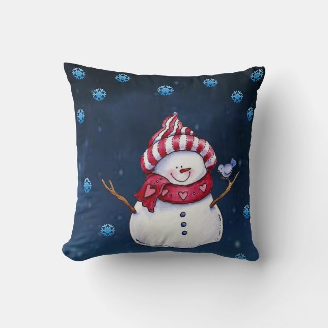 Christmas Throw Pillow Snowman (Front)