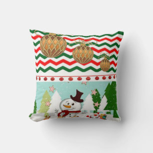 Christmas Throw Pillow Snowman