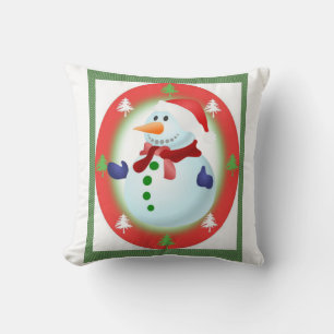 Christmas Throw Pillow Snowman