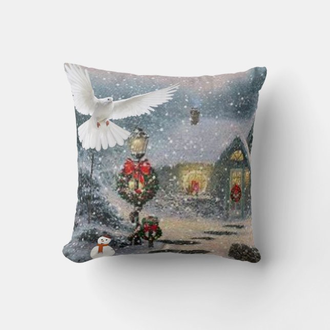 Christmas Throw Pillow Snowman (Front)