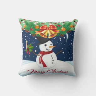 Christmas Throw Pillow Snowman