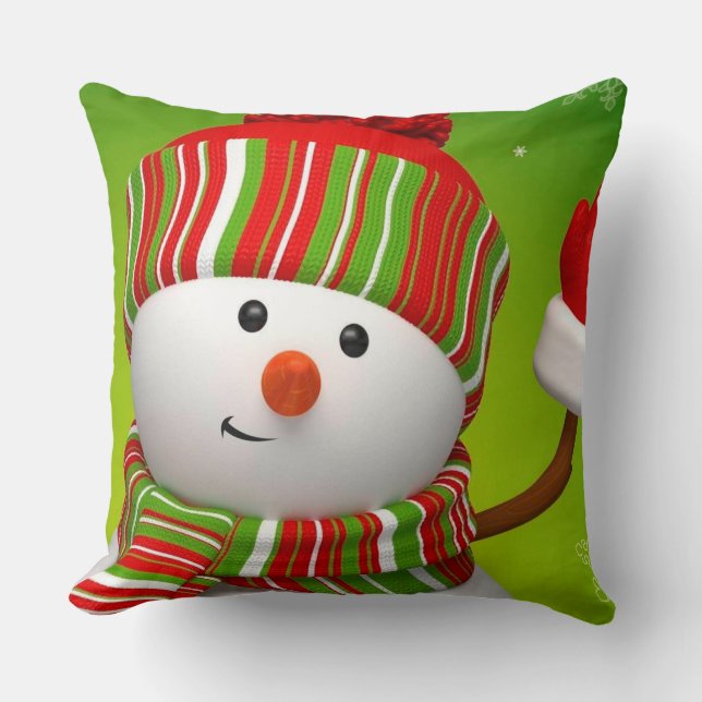Christmas Throw Pillow/Snowman Cushion (Front)