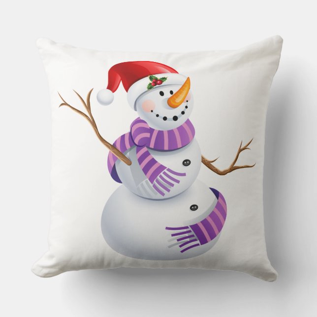 Christmas Throw Pillow-Snowman Cushion (Front)