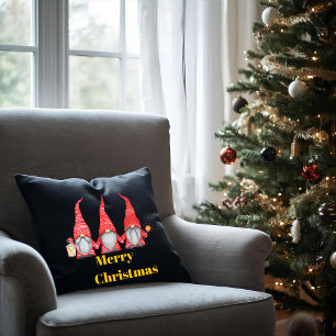 Christmas Throw Pillow with Gnome