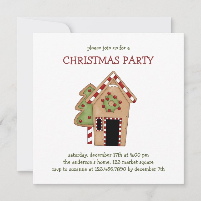 Christmas Thyme · Gingerbread House Invitation (Front)