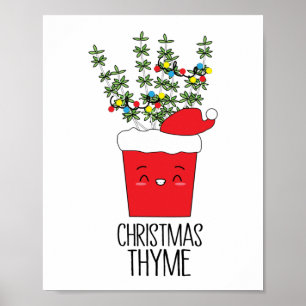 Christmas Thyme Herb Pun Poster