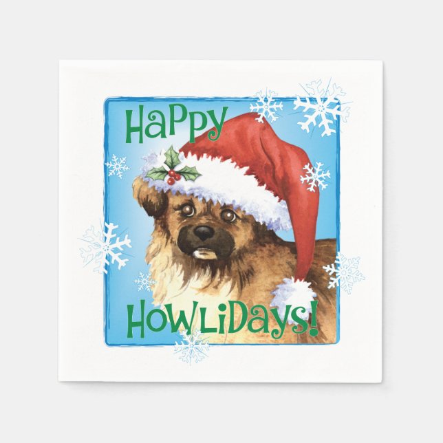 Christmas Tibetan Spaniel Napkins (Front)