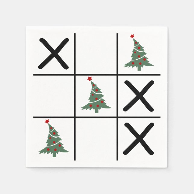 Christmas Tic Tac Toe Napkin (Front)