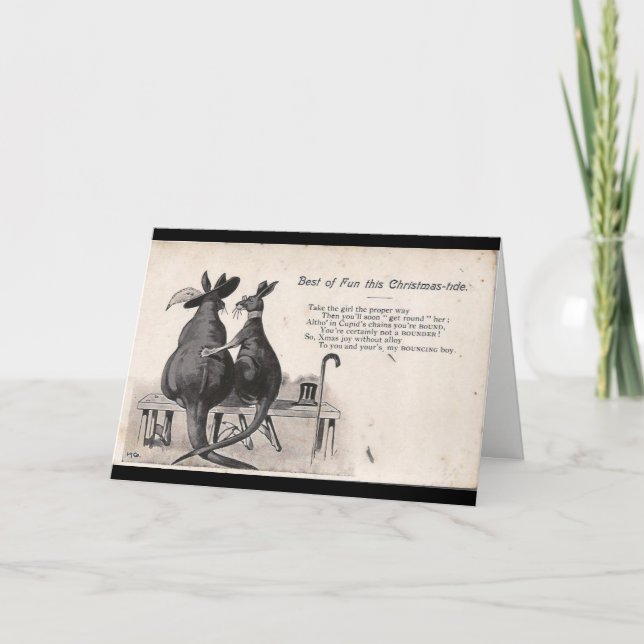 Christmas-tide, Kangaroos. Holiday Card (Front)