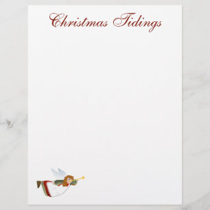 Christmas Tidings Angel Custom Letterhead