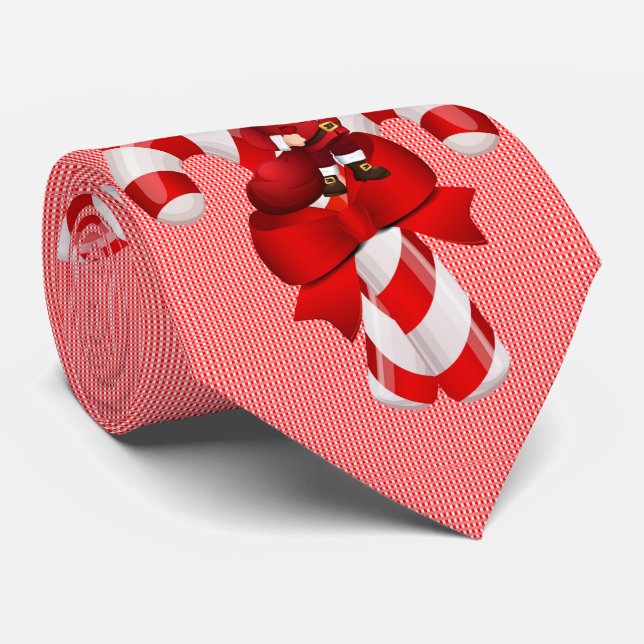 Christmas Tie, Candy Cane Tie (Rolled)