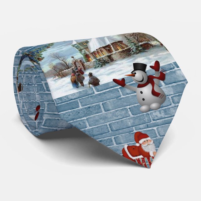Christmas Tie, Merry Christmas Tie (Rolled)