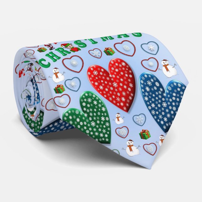 Christmas Tie, Merry Christmas Tie (Rolled)