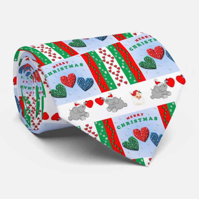 Christmas Tie, Merry Christmas Tie (Rolled)