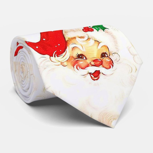 Christmas Tie, Santa Tie (Rolled)